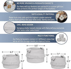 NaturalCozy 3-Piece Decorative Storage Basket Set – Cotton Rope Woven Baskets for Organizing! Small Storage Bins for Nursery Baby Stuff, Gift, Montessori, Dog Toy Bin, Cat Toys, Bathroom Shelves