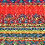 Exclusivo Mezcla 50"x 60" Quilted Throw Blanket- Microfiber Quilt Throw with Boho Striped Pattern, Reversible Red and Blue Versatile Lap Quilt for All Seasons, Lightweight Throws for Bed/Couch/Sofa