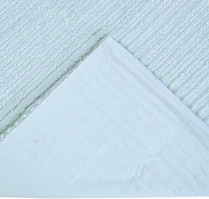 Better Trends Jullian Collection is Super Soft and Light Weight in Bold Stripes Design 100% Cotton Tufted Unique Luxurious Machine Washable Tumble Dry, Standard Sham, Blue