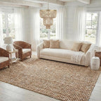 SAFAVIEH Area Rug 8x10 - Natural Fiber Collection - Large - Natural & Ivory, Handmade Chunky Textured Jute, Thick (NF447N)