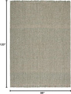 SAFAVIEH Area Rug 8x10 - Natural Fiber Collection - Large - Green & Natural, Handmade Woven Jute, Fringe Detail, Ideal for Living Room, Bedroom, Dining Space (NF826Y)