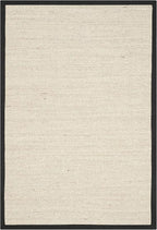 SAFAVIEH Area Rug 4x6 - Natural Fiber Collection - Marble & Black, Sisal, Woven Design with Border (NF143A)