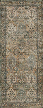 GENIMO 2x10 Runner Rugs for Hallway, Machine Washable Non Slip Vintage Rugs, Low Pile Lightweight Soft Print Rug for enrtyway, Corridor, Home Office, Kitchen, Warm Taupe