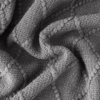 Throw Blanket for Couch Bed, Sofa Knit Blanket Farmhouse Throw for Living Room, Decorative Fall Throw Blanket for Chair, Outdoor Textured Boho Blanket（Dark Grey 51x67In）