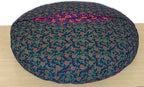 ICC Large Hippie Mandala Round Floor Pillow Cover Ottoman Pouf Cover Daybed Oversized Cotton Cushion Cover with Heavy Duty Zipper Seating Ottoman Poufs Dog-Pets Bed (Yellow 6 kaam Flower, 35" Round)
