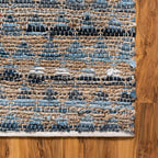 Unique Loom Chindi Jute Collection Area Rug (2' 7" x 10' Runner, Navy Blue/ Natural)