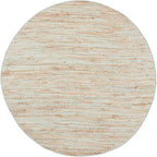 SAFAVIEH Cape Cod Collection Area Rug - 6' Round, Turquoise & Natural, Handmade Jute & Cotton, Ideal for Living Room, Bedroom, Dining Space (CAP236K)
