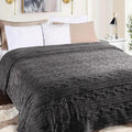 Superior Fleece Boho Jacquard Blanket, Decorative Blankets for Bedroom, Sofa, Fuzzy, Plush, Fluffy, Soft, Cute Room Decor, Beautiful Cover, Comfort Essentials, Arctic Collection, Twin, Charcoal