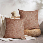 AELS Boho Decorative Textured Throw Pillow Covers 22x22, Modern Mid Century Rainbow Tufted Pillow Case, Farmhouse Rustic Geometric Woven Cushion Case for Bed Couch Sofa, Burnt Orange