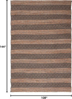 SAFAVIEH Natural Fiber Collection Area Rug - 9' x 12', Black & Natural, Handmade Boho Farmhouse Rustic Jute & Cotton Jute, Ideal for High Traffic Areas in Living Room, Bedroom (NFB653Z)