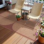 Lahome Enfys Modern Rainbow Easy Jute 2x6 Runner Rug, Red Runners for Hallways Non Slip Washable Kitchen Rugs, Farmhouse Stain Resistant Non Shedding Indoor Outdoor Carpet for Laundry Entryway