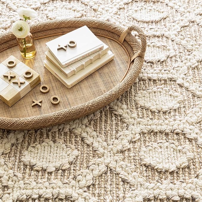 Dash & Albert Capri Soumak Handwoven Jute Rug, 9.5 X 13.5 Feet, Tan Geometric Pattern