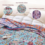 MSGKV Boho Throw Blanket for Bed 60"x80" 100% Cotton Couch Twin Size Floral Bird Blanket Spring Breathable Lightweigh Muslin Home Decorative Blankets