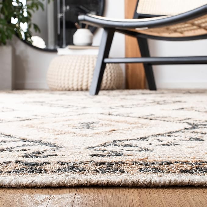 SAFAVIEH Kilim Collection Runner Rug - 2'3" x 8', Ivory & Black, Handmade Flat Weave Jute, Ideal for High Traffic Areas in Living Room, Bedroom (KLM762A)