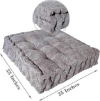 Verpert Floor Pillow 25x25 Inch, Square Meditation Cushion Floor Seating for Adults, Oversized Tufted seat Cushion Reading Nook for Kids, Yoga Meditation Pillow for Sitting on Floor-Gray