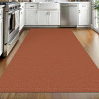 EARTHALL Woven Area Rug 4x6 Ft Washable Rugs for Entryway Non Slip Braided Throw Rugs Bedroom Carpet Cotton Entry Rug Cotton Floor Carpets for Bedroom Dining Room Living Room, Rustic Orange/Tan