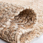 SAFAVIEH Natural Fiber Collection Area Rug - 6' Square, Ivory & Natural, Handmade Boho Diamond Tassel Jute, Ideal for High Traffic Areas in Living Room, Bedroom (NF266A)