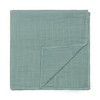 Organic Baby Muslin Swaddle Blankets - Solid Grey and Blue Swaddle Blanket 2 Pack - Soft Organic Cotton and Natural Bamboo Muslin, XLarge and Breathable, 47" X 47"