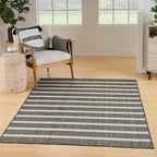 Nourison Home Positano Charcoal Ivory 7' x 10' Area Rug - Easy Clean, Non Shedding, Bed Room, Living Room, Dining Room, Kitchen (7' x 10')