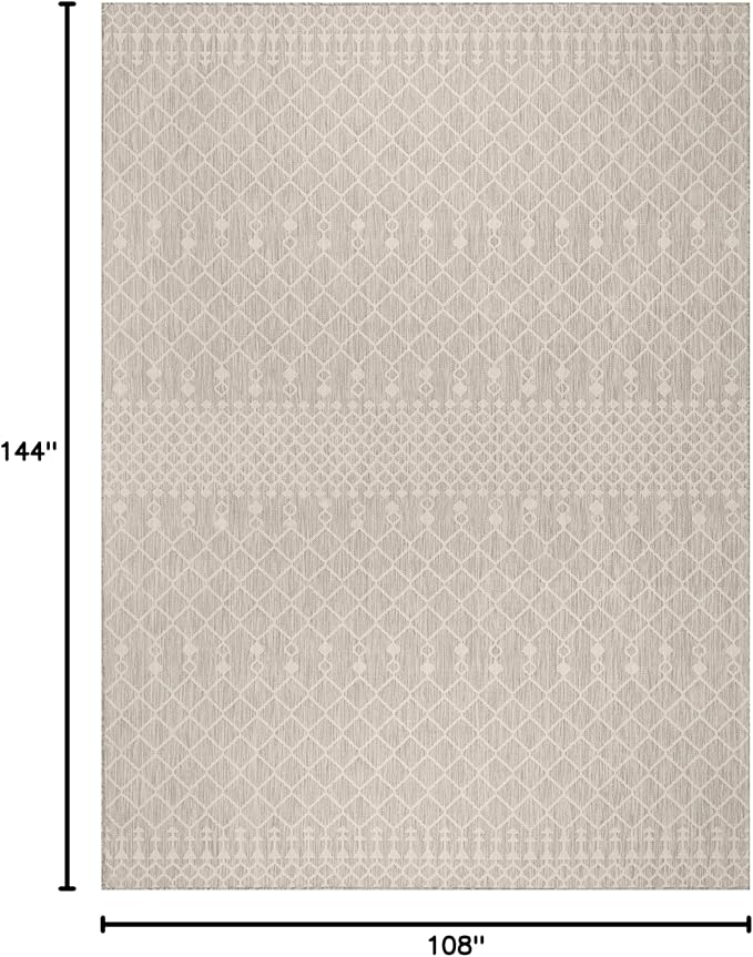 Nourison Home Positano Light Grey 9' x 12' Area Rug - Easy Clean, Non Shedding, Bed Room, Living Room, Dining Room, Kitchen (9' x 12')