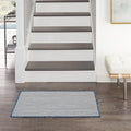 Nourison Home Courtyard Ivory Blue 2' x 3' Area Rug - Easy Clean, Non Shedding, Bed Room, Living Room, Dining Room, Kitchen (2' x 3')