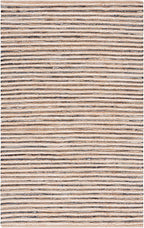 SAFAVIEH Cape Cod Collection Accent Rug - 4' x 6', Natural & Navy, Handmade, Braided Design, Ideal for The Living Room, Bedroom, Dining Room (CAP151N-4)