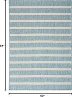 Nourison Home Positano Aqua Ivory 5' x 7' Area Rug - Easy Clean, Non Shedding, Bed Room, Living Room, Dining Room, Kitchen (5' x 7')
