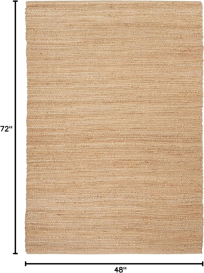 Nourison Home Natural Jute Bleached 4' x 6' Area Rug - Easy Clean, Non Shedding, Bed Room, Living Room, Dining Room, Kitchen (4' x 6')