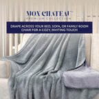 Mon Chateau 60" x 70" Fireside Mélange Throw Blanket, Contrast Stitching Soft Blanket for Queen-Size Bed, Couch, or Sofa, Cozy Home Decor and Stylish Living Room Comfort, Sagewood