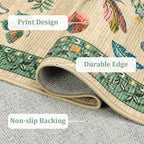 4x6 Rug Non-Slip Washable Carpet - Mushroom Soft Low-Pile Stain Resistant Rugs for Nursery Kitchen Bedroom Living Room Entryway Indoor Mat Khaki Green