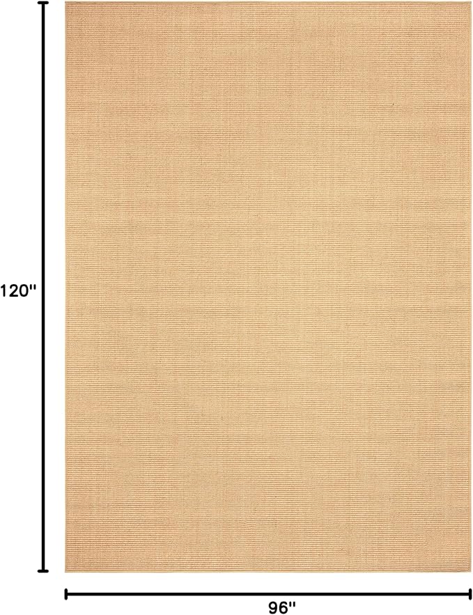 Martha Stewart x SAFAVIEH Area Rug Collection - 8' x 10', Natural Brown, Sisal & Jute, Farmhouse Style, Ideal for Living Room, Bedroom, Office, Dining Space (MSR9501A)