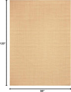 Martha Stewart x SAFAVIEH Area Rug Collection - 8' x 10', Natural Brown, Sisal & Jute, Farmhouse Style, Ideal for Living Room, Bedroom, Office, Dining Space (MSR9501A)