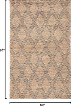 SAFAVIEH Natural Fiber Collection Area Rug - 5' x 8', Natural & Black, Natural Jute Design, Ideal for High Traffic Areas in Living Room, Bedroom (NFB552A)