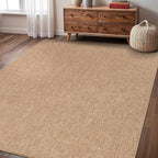 Washable Easy Jute Rug 6x9, Indoor Outdoor Rugs Natural Color Farmhouse Area Rugs for Living Room, Kitchen Rug High Traffic Area, Easy to Clean Solid Boho Woven Design Outside Carpet (6 X 9 Natural)