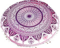 INDIAN CRAFT CASTLE Meditation Floor Pillow Cover, Large Pillows Cover Seating for Adults and Kids, Bohemian Cushion Cover for Fireplace Yoga Living Room Sitting 22 Inches (Pink)
