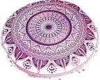INDIAN CRAFT CASTLE Meditation Floor Pillow Cover, Large Pillows Cover Seating for Adults and Kids, Bohemian Cushion Cover for Fireplace Yoga Living Room Sitting 22 Inches (Pink)