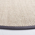 Safavieh Area Rug 6x8 - Natural Fiber Collection - Marble & Dark Grey, Sisal, Woven Design with Border (NF143D)