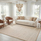 SAFAVIEH Area Rug 8x10 - Natural Fiber Collection - Large - Marble & Linen Color, Sisal, Woven Design with Border (NF143B)