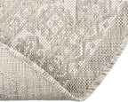 Rugs.com Outdoor Aztec Collection Rug – 10 Ft Round Light Gray Flatweave Rug Perfect for Kitchens, Dining Rooms