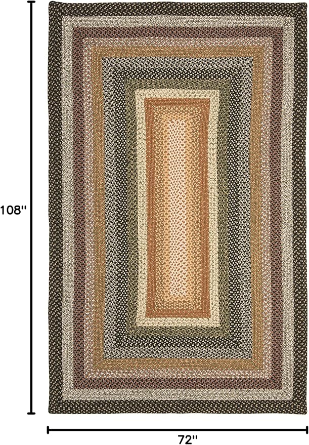 SAFAVIEH Washable Rug Outdoor Braided Collection - 6' x 9', Multi, Handmade & Reversible, Non-Shedding & Easy to Clean, Ideal for Patio, Backyard, Mudroom (BRD308A)