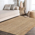 JONATHAN Y Handwoven Jute Fringe Natural Indoor Area Rug, 3x5, Pata, Bohemian, Rustic, Cottage, Easy-Cleaning for Living Room, Bedroom, Kitchen, Non-Shedding (NRF103A-3)
