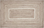 VHC Brands Jute Rug Rectangle with Pad, Natural & Crème, 60x96