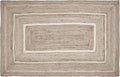 VHC Brands Jute Rug Rectangle with Pad, Natural & Crème, 60x96