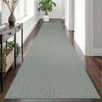 EARTHALL Long Runner Rug 3x12 Ft Washable Runners for Hallways Cotton Non Slip Entryway Runner Braided Kitchen Runner Indoor Outdoor Carpet Runners for Entryway, Hall, Foyers, Green/Grey