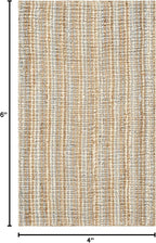 SAFAVIEH Natural Fiber Collection Area Rug - 2'6" x 4', Grey & Natural Brown, Handmade Jute, Farmhouse Style, Chunky Textured Thick Pile (NF447K)