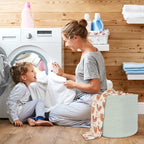 Cotton Rope Baskets For Girls Boys Kids 16”X14” Baby Laundry Basket Nursery Bin Round Woven Basket Organizer For Storage Toys Blankets Shoes Clothes light green