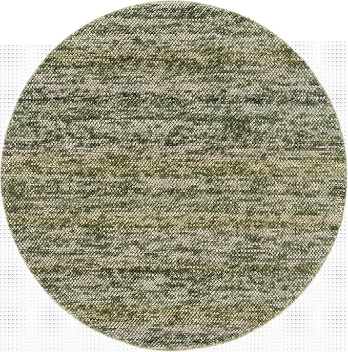 SAFAVIEH Natura Collection Area Rug - 6' Round, Green & Ivory, Handmade Wool Blend, Textured Design, Ideal for Living Room, Bedroom, Dining Space (NAT425Y)
