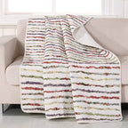 Greenland Home 100% Cotton Bella Ruffle Textured Throw Blanket, 50x60 in., Multi-Colored