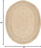 SAFAVIEH Area Rug 6x9 Oval - Cape Cod Collection - Natural Brown, Handmade Braided Flat Weave Jute (CAP252A)