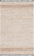 SAFAVIEH Cape Cod Collection Area Rug - 6' x 9', Ivory & Beige, Handmade Denim & Jute, Ideal for The Living Room, Dining, Bedroom (CAP153A)
